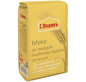 Мука из твердой пшеницы в/с (крупка) Пудов бум/пак 500г