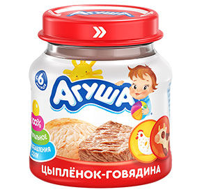 Мясное пюре Агуша цыпленок-говядина 80гр