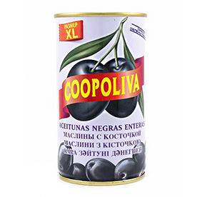 Маслины Coopoliva с косточками 350 гр