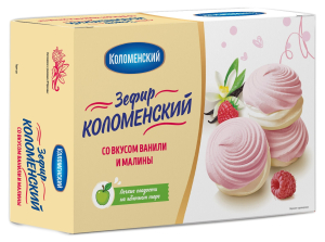 Зефир со вкусом ванили и малины Коломенский 250гр