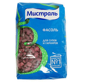 Фасоль 450 г МИСТРАЛЬ красная для супов и гарниров пакет