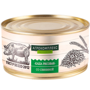 Консервы Каша рисовая со свининой Агрокомплекс 325 г
