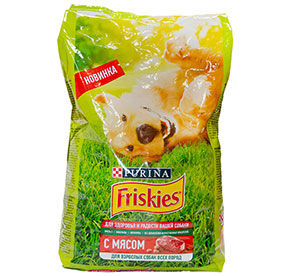 Корм 2 кг FRISKIES для Взрослых собак мясо м/уп