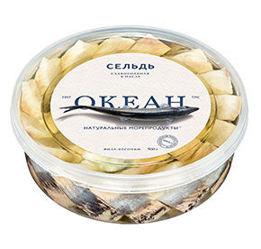 Сельдь слабосоленая филе-кусочки  в масле 500гр