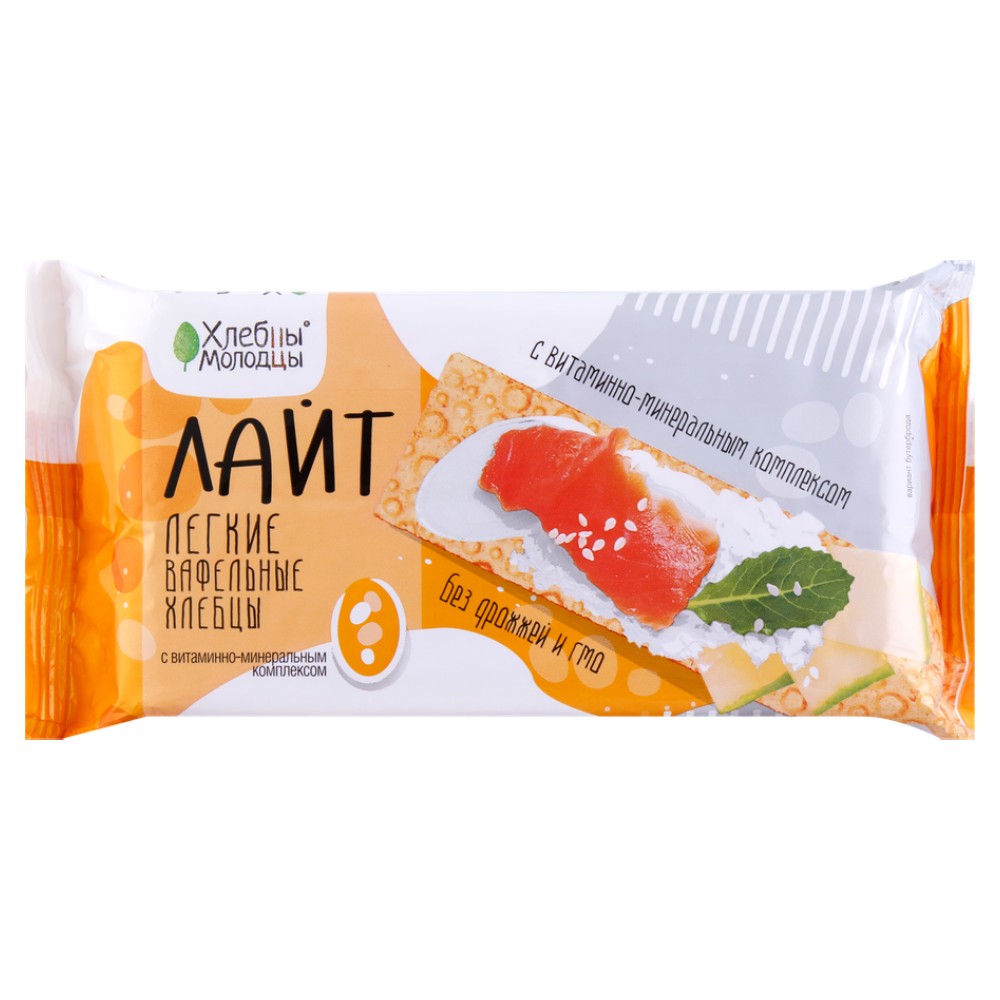 Хлебцы 70г хрустящие Хлебцы-Молодцы Лайт вафельные с витаминами муп 40₽