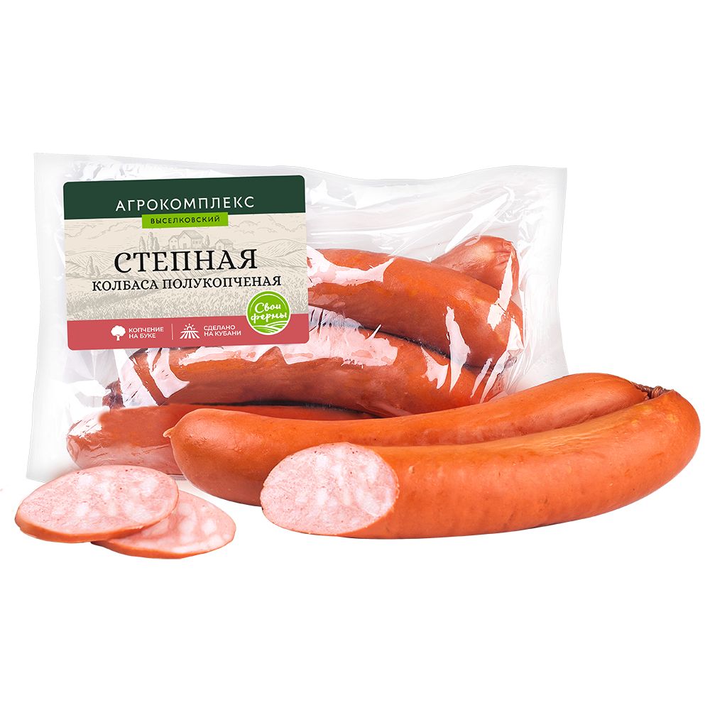 Степная колбаснизделиз мяса цбпктретьего сорта целым изделием в МГА 1 кг ООО ММК 400₽