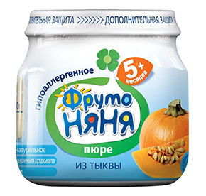 Фрутоняня Пюре из Тыквы Натур. {с 5 мес} 80г.