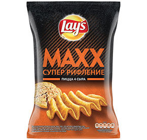 Чипсы Lay's Maxx пицца 4 сыра супер рифление, 145г