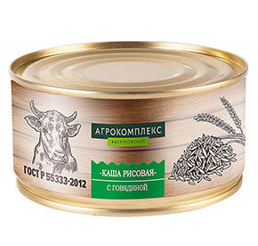 Каша рисовая с говядиной ж/б 325гр
