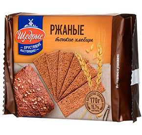 Хлебцы 170 г ЩЕДРЫЕ тонкие ржаные м/уп