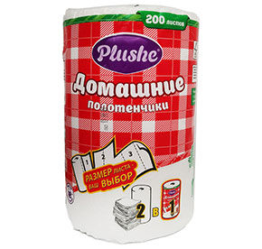 Бумажные салфетки Plushe Домашние 2слоя 25м 1рулон