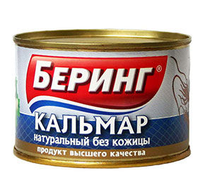 Кальмар натуральный без кожицы Беринг 240гр