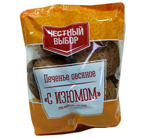 Печенье овсяное с изюмом м/уп Честный выбор 450гр