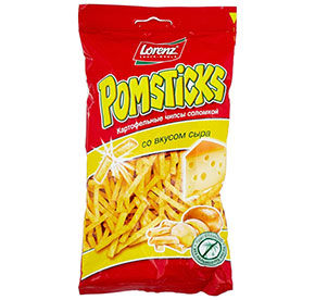 Соломка 100г Pomstiks картофельная со вкусом сыра м/уп 