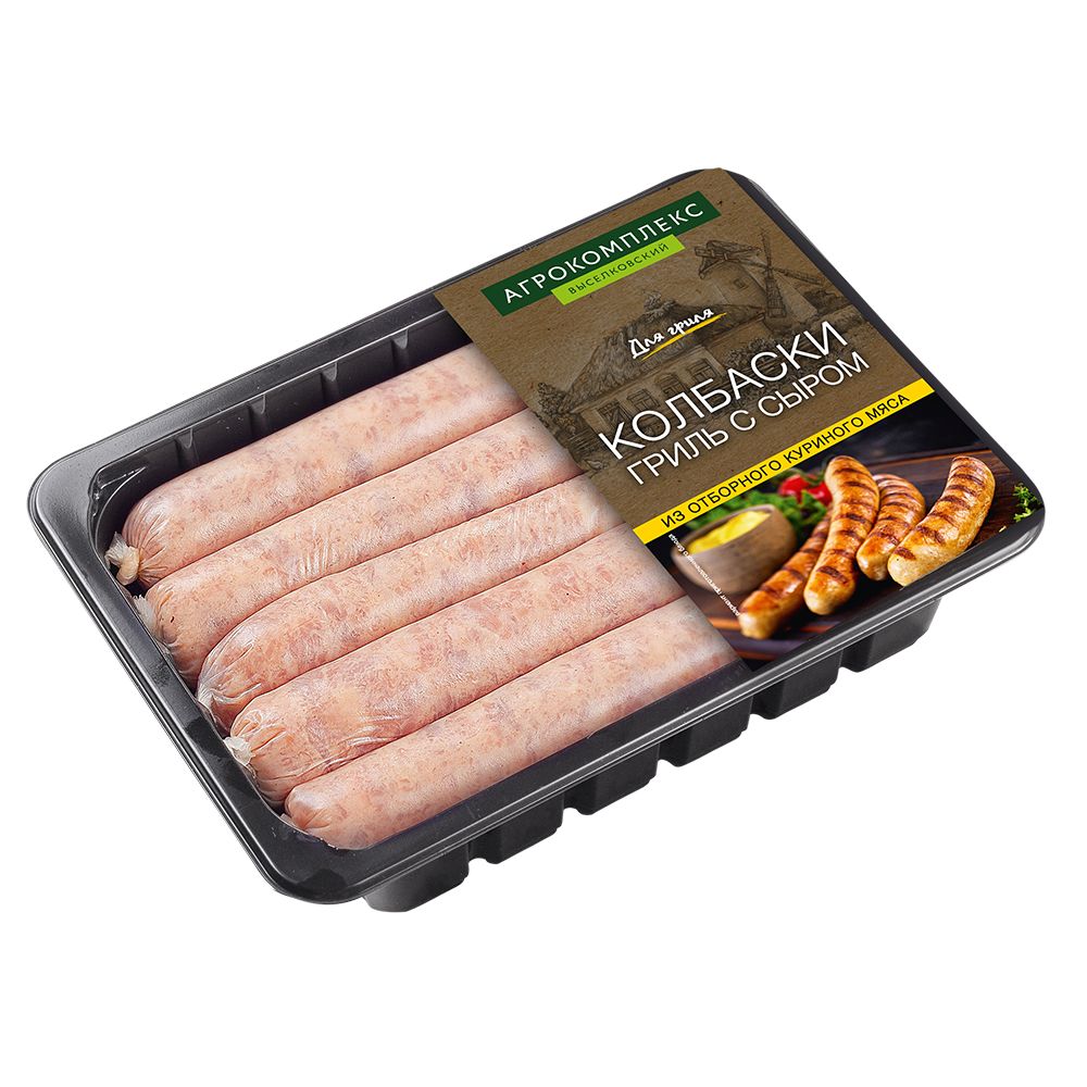 Колбаски гриль с сыром рубленые в оболочке Агрокомплекс 35гр 160₽