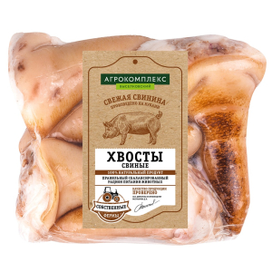 Субпродукты мясные обработанные шерстные Хвосты свиные замороженные 1 кг КВЖ Агрокомплекс