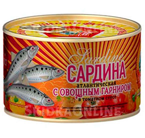Сардина 240 г Фрегат в т/с с овощным гарниром ключ ж/б