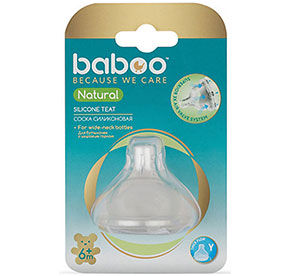 Соска силиконовая Natural для густых жидкостей Baboo