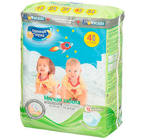 Подгузники для детей Солнце и Луна мягкая забота 4 7-14кг 14шт