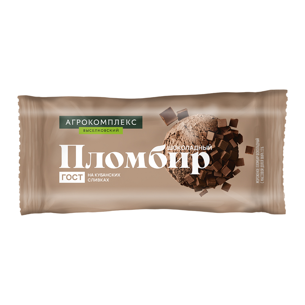 Мороженое пломбир шоколадный 15 Агрокомплекс 400 гр 350₽