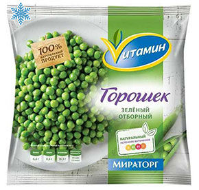 Горошек зеленый замороженный Vитамин 400гр