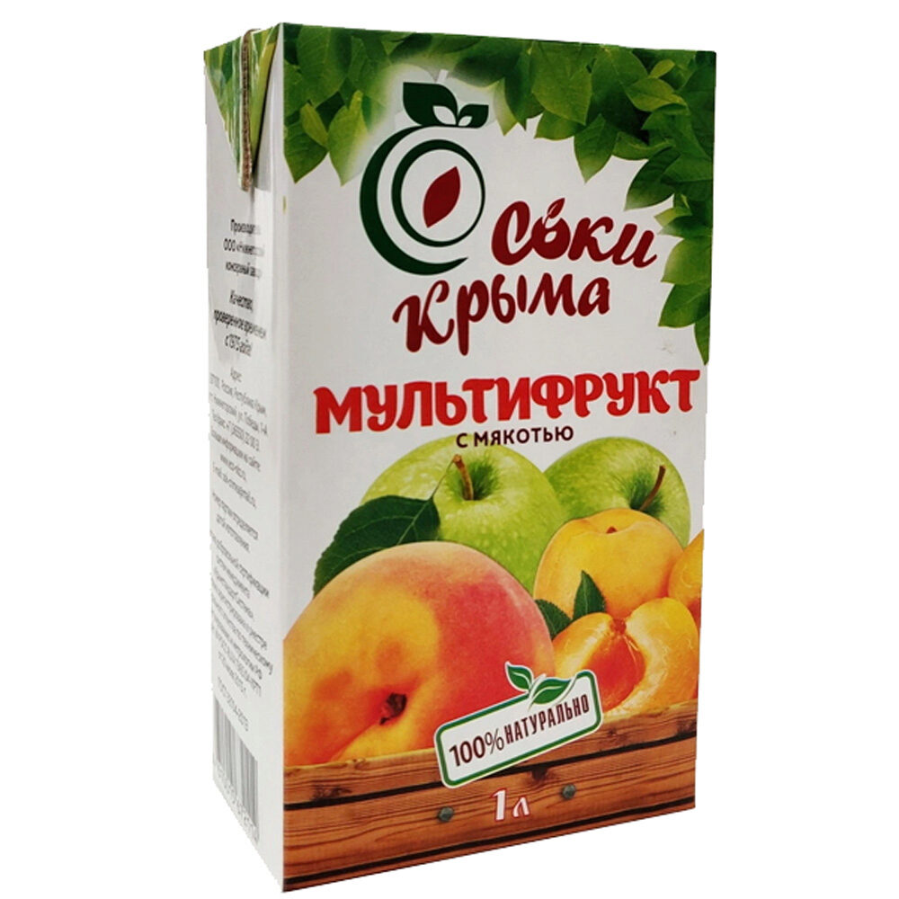 Нектар 10 л Соки Крыма Мультифруктовый с мякотью тетра-пак 112₽