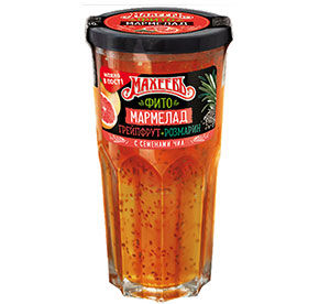 Фито-мармелад Махеевъ Грейпфрутовый с экстрактом розмарина и семенами чиа 230гр