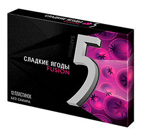 Ригли 5 Fusion Сладкие ягоды жевательная резинка 31,2г