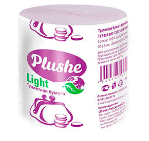 Туалетная бумага Plushe light односл