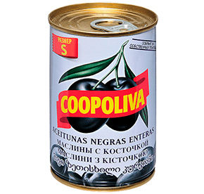 Маслины Coopoliva с косточкой ж/б 300гр