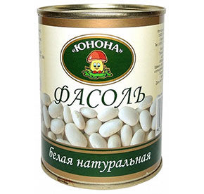 Фасоль Юнона белая натур. ж/б 360г