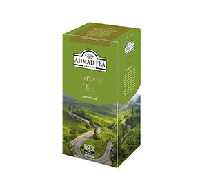 589 Чай "Ahmad Tea", Зеленый чай, пакетики с ярлычками, в конвертах из фольги  25х2г