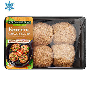 Котлеты Классические из мяса ЦБ замороженные Агрокомплекс