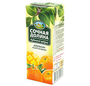 Напиток сокосодержащий Сочная Долина Апельсин Манго Мандарин 200мл 30₽