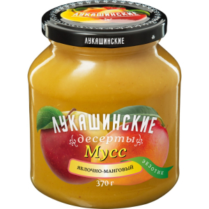 Мусс "Лукашинские" яблочно-манговый Экзотик 370г ст/б