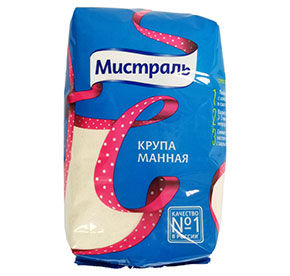Крупа 0.8 кг Мистраль манная м/уп
