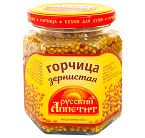 Горчица 190 г Русский аппетит зернистая острая ст/б