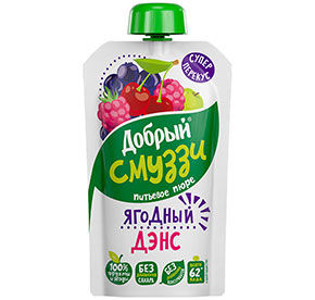 Фруктовое пюре 110г ДОБРЫЙ Ягодный Денс 