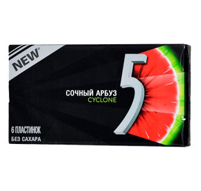 Жевательная резинка Wrigleys 5 Cyclone Сочный Арбуз 6пласт