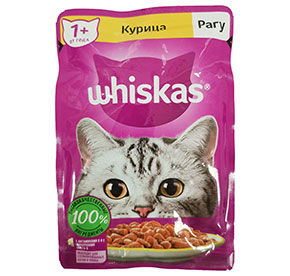 Корм для взрослых кошек Whiskas Рагу из курицы 75гр