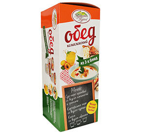 Комплек.обед №2:суп-пюре горох.со вкус.копчен.и гренк.,картоф.пюр.со вкус.куриц."Кубанская кухня93 г