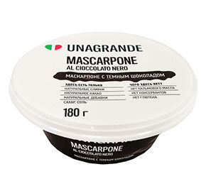 Маскарпоне Unagrande с шоколадом 80% 180гр