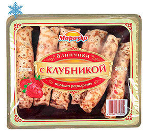 Блинчики Морозко с клубникой трубочка замороженные 370гр