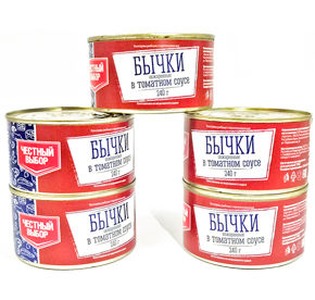 Бычки обжаренные в томатном соусе Честный Выбор ж/б 240гр