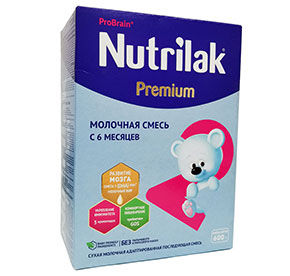 Молочная Смесь -2 NUTRILAK Premium {с 6 мес} с Пребиотиками и Нуклеотидами 600гр