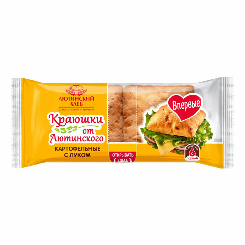 Картофельный хлеб с луком нарезанный Аютинский 300гр 97₽