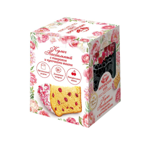 Кулич пасхальный с творогом и кусочками вишни 0,250 кг ДСХ