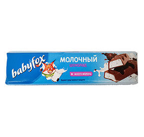 Шоколад молочный с молочной начинкой Babyfox 45гр