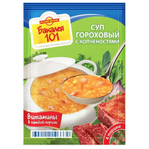 Суп 60 г Гороховый с копченостями Бакалея 101 м/уп