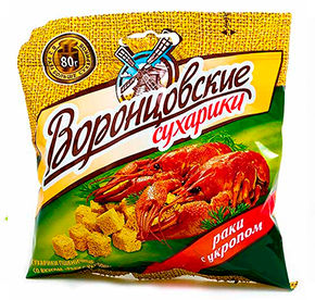 Сухарики Воронцовские раки с укропом 40гр
